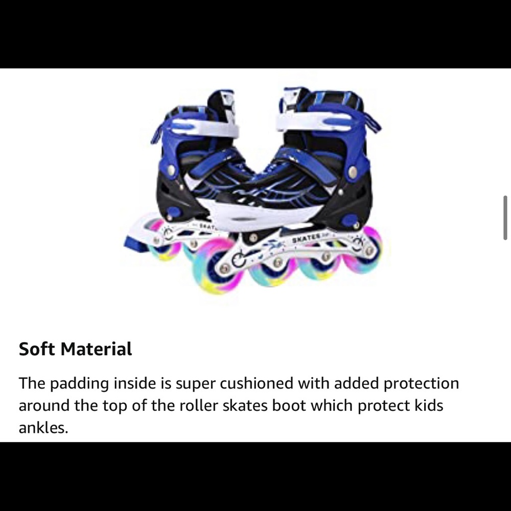 Blue Inline Skates with LED Wheels - Picture 11 of 13